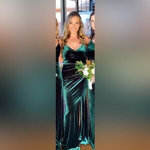 Revelry Velvet Green Formal Dress